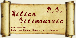 Milica Vilimonović vizit kartica